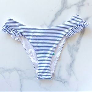 NWT H&M Blue and White Striped Bikini Bottoms (Size 6)